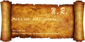 Mettler Rázsony névjegykártya